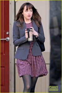 Dakota Johnson films scenes with Max Martini on the set of "Fifty Shades of Grey" **NO Canada**