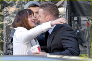 Dakota Johnson films scenes with Max Martini on the set of "Fifty Shades of Grey" **NO Canada**