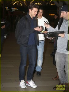 Jamie Dornan & Family Departing On A Flight In Vancouver